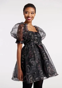 Black Friday - Modcloth Creepy Collections Minikleid schwarz Totenköpfe Käfer Halloween - Bild 1 von 9