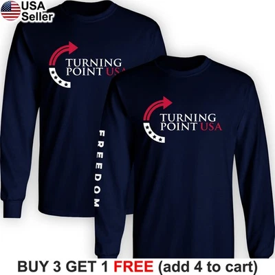 Charlie Kirk Turning Point USA Long Sleeve T-Shirt Political Patriotic BCC07 - Image 1 of 4