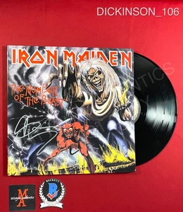 Bruce Dickinson signed Iron Maiden The Number of the Beast vinyl Beckett COA - Picture 1 of 4
