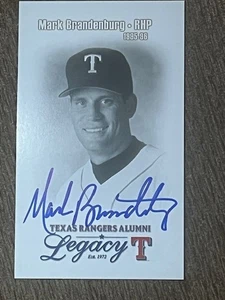 Texas Rangers Alumni Legacy Team Karte Mark Brandenburg HANDSIGNIERT - Bild 1 von 1