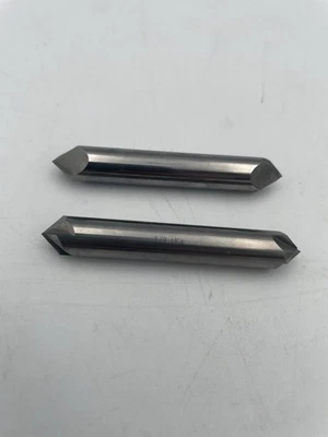 2 pcs 3/8” Solid Carbide Chamfer Mill – 2 Flute 90° Double End – Made in USA NEW - Image 1 of 4