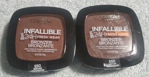 2 L'Oreal Infallible 24H Fresh Wear Bronzer Soft Matte Waterproof 550 Deep Dark - Picture 1 of 3