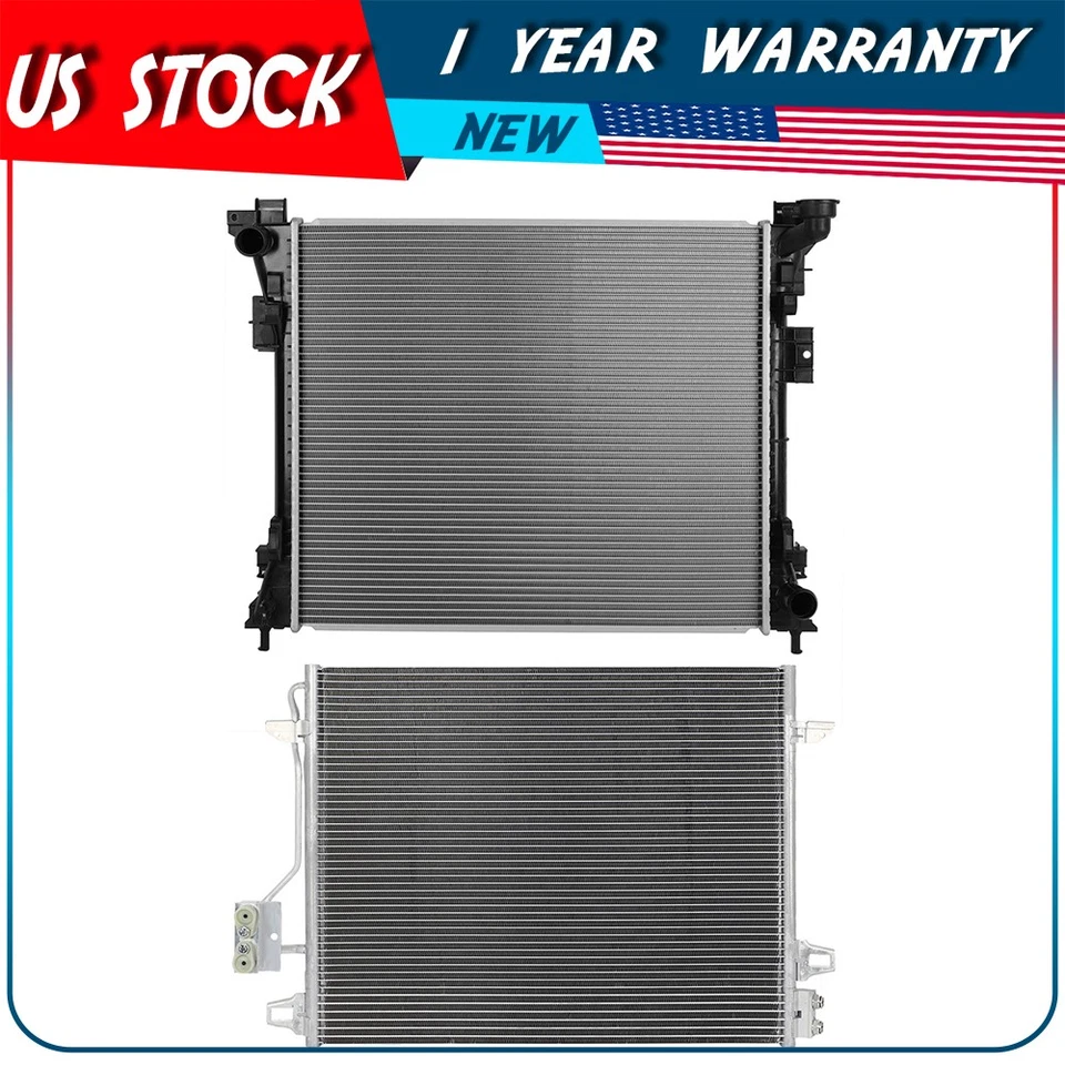 Radiator and AC Condenser Kit For 08-16 Chrysler Town & Country 12-14 Ram C/V - Изображение 1 из 4