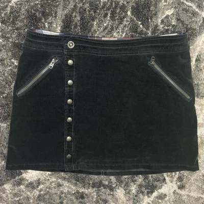 Minifalda Kuhl Streamline para mujer 10 negra gris pana 6191 bolsillo con botones a presión Foto 1 de 4