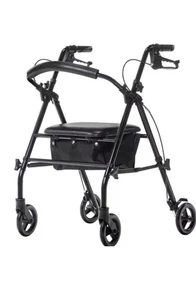 DRIVE RTL800KD-BK Travel Rollator, Black 350 lb. weight durable steel handbrakes - Picture 1 of 7