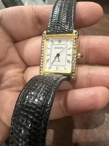Vintage Gruen Crystal Damen Dress Watch 24mm schwarzes Lederband funktioniert nicht - Bild 1 von 8