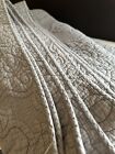 Quilt Matelasse Coverlet Gray Full Queen Size Scalloped Cottage Farmhouse 88x90”