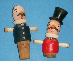 Tapón de botella vintage - madera/corcho pintado a mano - Imagen 1 de 5
