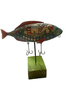 Jim Shore Heartwood Creek Carnival handbemalt Angeln auf Regenbögen Fisch Figur - Bild 1 von 4
