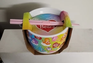 NEU Care Bears Ramen Konvolut Schale Löffel Essstäbchen CultureFly Retro 80er Geschenk - Bild 1 von 6