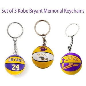 Kobe Bryant Memorial Basketball Keychains Set of 3PCs - Picture 1 of 6