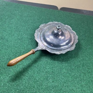 Newport Silver-Plate - 2 Piece Lid And Bowl Platter With Wood Handle YB130 - Picture 1 of 14