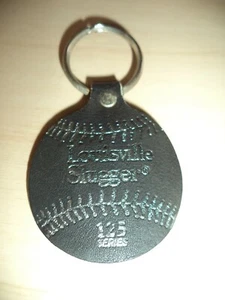 Louisville Slugger Leather Black Baseball Vintage Keychain - Picture 1 of 2