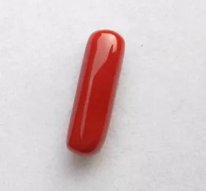 Capsula cabochon ovale 5,50 cts 100% naturale corallo rosso italiano pietra preziosa sciolta - Foto 1 di 2