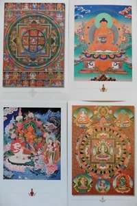 Buddhist Auspicious Postcard Set * MANJUSHREE - BUDDHA - CHENRESI - PANCHABUDDHA - Picture 1 of 3