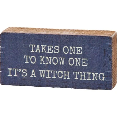 Primitives by Kathy Halloween MINI Block Sign It's A Witch Thing Fall Autumn - Image 1 of 3