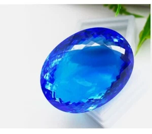 New Oval Cut Natural Blue Indicolite Tourmaline 188 Ct Certified Loose Gemstone - Picture 1 of 8
