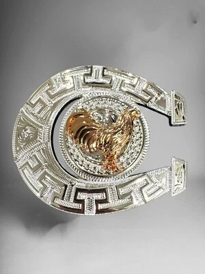 Fivela de cinto galo faroeste cowboy Hebilla Vaquera Rodeo Con Gallo - Imagem 1 de 2