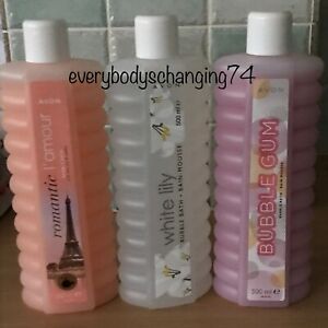 Avon Bubble Bath 500ml MIXED x3 Bubble Gum + White Lily + Romantic L'amour