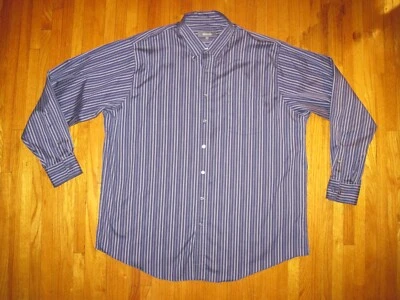 Kenneth Cole Reaction Non Iron Purple Stripe Dress Shirt 2XL-18 1/2 36/37 New - Image 1 of 4