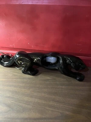 🔥 Vintage MCM Black Panther Jaguar TV Lamp Jungle Cat 20” To 21” Untested - Image 1 of 4
