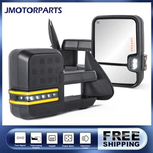 Tow Mirrors For GMC Sierra Chevy Silverado 1500 2500 3500HD w/Power Adjust Glass - Picture 1 of 19