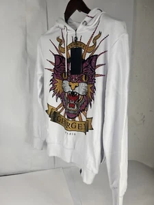 Avenue George V Paris White Men Hoodie S Sweatshirt Rhinestone S $160 - Picture 1 of 18