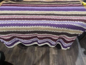 Crocheted Twin Coverlet 55x95 Granny Core Cottage Core Or Afghan, Cover Up, - Picture 1 of 4