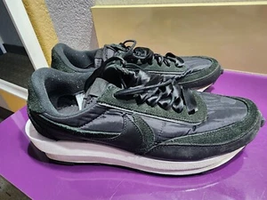 Nike LD Waffle x Sacai Black Nylon Men's Size 10 Sneakers Shoes Rare BV0073-002 - Picture 1 of 10