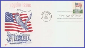 USA4 #1338 U/A COVER CRAFT FDC   Flag and White House - Bild 1 von 1