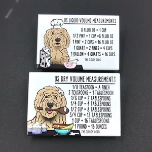 Goldendoodle Dog Measuring Chart Magnet Set Kitchen Cooking and Baking Guide - Picture 1 of 12