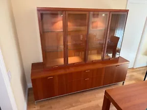 Danish Mid Century Modern Wood Sideboard and Glass Display Cabinet - Picture 1 of 7