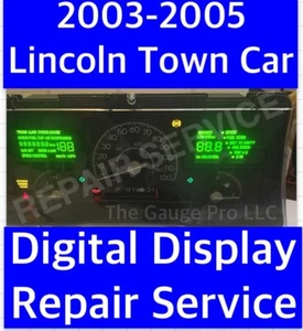 REPAIR SERVICE 2004 Lincoln Town Car Instrument Cluster Digital Display 03 04 05 - Picture 1 of 3