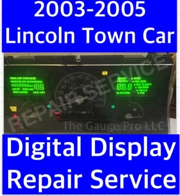 REPAIR SERVICE 2003 Lincoln Town Car Instrument Cluster Digital Display 03 04 05 - Image 1 of 3
