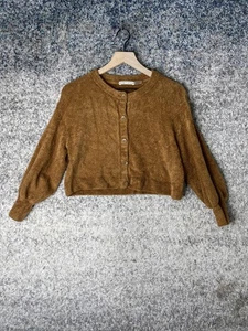 Alice + Olivia Sweater Womens XS Bouclé Button Front Cropped Long Sleeve - Picture 1 of 6