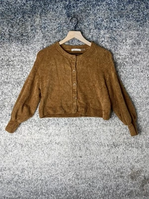 Alice + Olivia Sweater Womens XS Bouclé Button Front Cropped Long Sleeve - Image 1 of 4