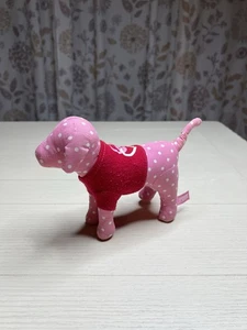 Victoria's Secret PINK gepunktetes Stofftier Hundeteil/Herz Shirt 6 Zoll - Bild 1 von 4