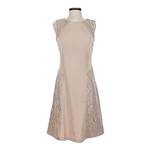Adrianna Papell Beige Lace Detail Sleeveless Midi Dress Neutral Size 10 - Picture 1 of 8