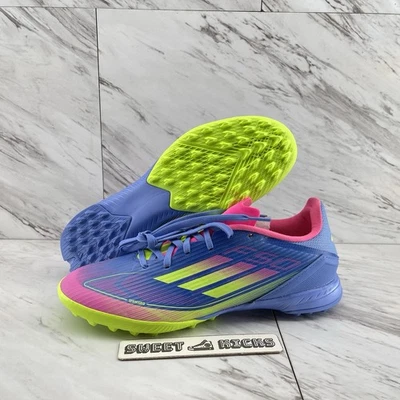 Мужские футбольные кроссовки Adidas F50 League TF Turf размер 8 синие лимонные розовые IE1230 - Изображение 1 из 4