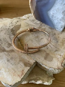 Rose Gold Plated Crystal Bengal nail design bracelet - Picture 1 of 2