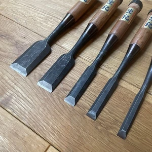 Munenori Oire Nomi Japanischer Bankmeißel 9, 13, 15, 24, 32 mm 5er Set gebraucht - Bild 1 von 5