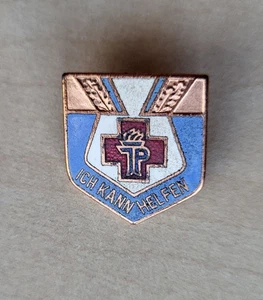 Vintage enamel Rotes Kreuz Ich Kan Helfen Red Cross Medical brooch pin badge - Picture 1 of 2