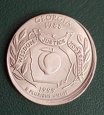 ERROR COIN  BROADSTRUCK QUART OFF CENTER MISSTRUCK #1093 - Image 1 of 4