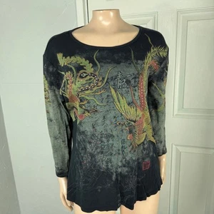 Camiseta De Colección Y2K Katrina Marie Estampada Bebé M Algodón Pájaro Asiático Gráfico Camiseta L4 - Imagen 1 de 7