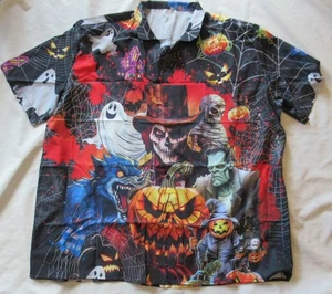 228CLOSET Camisa Para Hombre Manga Corta Gráfico Espeluznante Abotonada Talla 3XL - Imagen 1 de 2