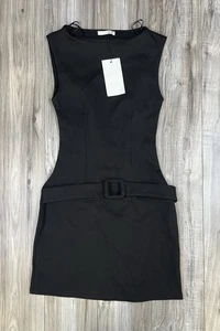 Zara Belted Mini Dress In Black, Women’s Size Medium - Brand NEW - Bild 1 von 8