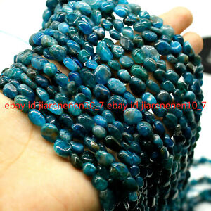 Natural Ink Apatite Gemstone Irregular Loose Beads 15.5'' Strand 6x8mm
