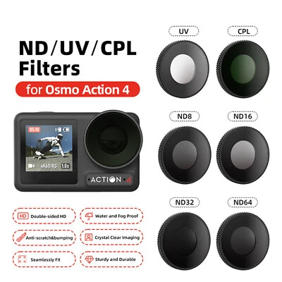 For DJI OSMO Action 4 Camera Lens Filter UV CPL ND4 ND8 ND16 ND32 Accessories - Image 1 of 4