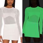 h:ours Aya White Glow in The Dark Mesh Top Sweter SMALL Revolve Sheer Rave NOWY