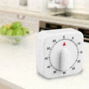 2024 60 Minute Analog Kitchen Timer 1 Hour Mechanical Loud Alarm Ring Square - Picture 1 of 11